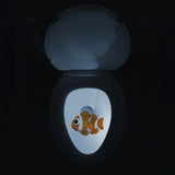 Motion Sensor LED Backlight Toilet Projection Lamp Creative Toilet Mini Night Lamp Toilet Bowl Seat Sensor Lighting Lamp