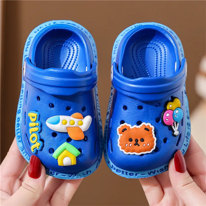 Summer Kids ShoesSandals Hole Children's Shoes Slippers Soft Anti-Skid Cartoon Design Hole Baby Shoes Sandy Beach For Boys Girls