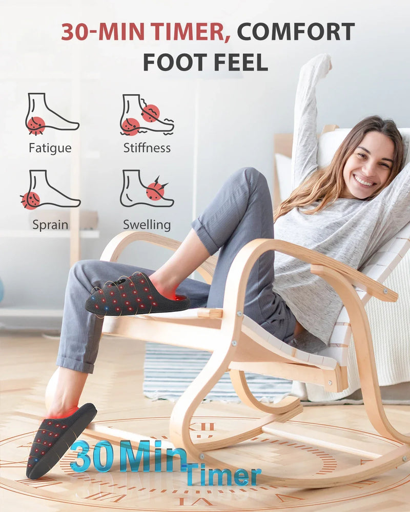 Astarexin Red Light Therapy Slippers Rechargeable 460nm For Feet Therapy Device at Home Heating Treat Inflammation Relieve pain