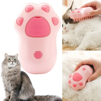 Cat Steam Brush Dog Massage Comb with Electric Water Spray Soft Silicone Pet Grooming Brush for Removing Tangled and Loose Hair