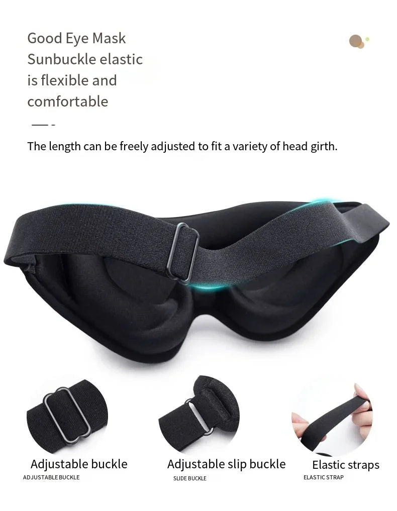 3D Sleep Mask Blindfold Sleeping Aid Eye Mask Soft Memory Foam Face Mask Eyeshade 99% Blockout Light Slaapmasker Eye Cover Patch