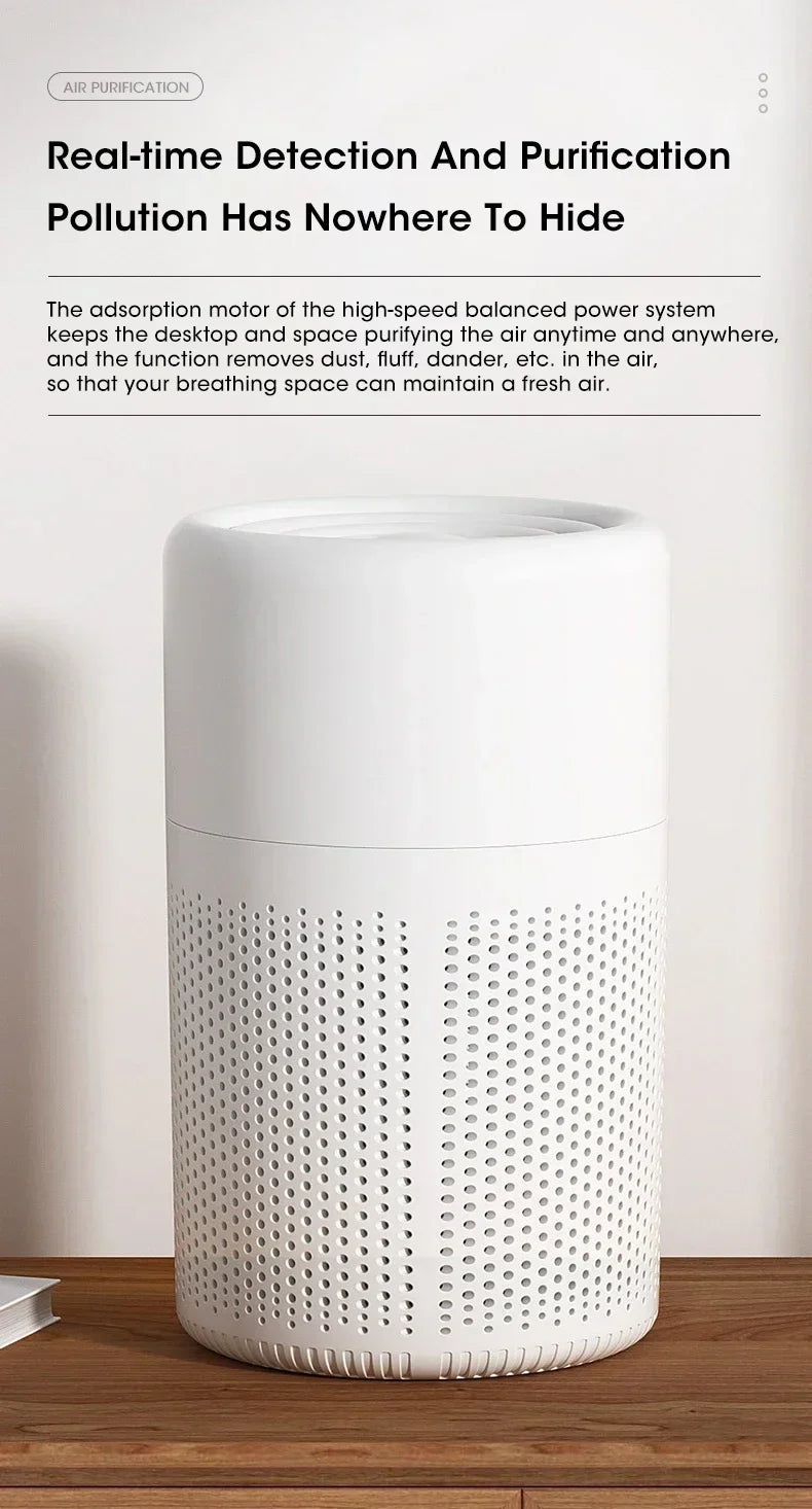 Air Purifier Smoke Odor Negative Ion Generator Household HEPA Air Purifier Efficient Purifying Air Formaldehyde for Car and Room