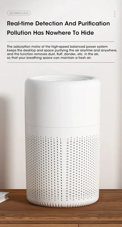 Air Purifier Smoke Odor Negative Ion Generator Household HEPA Air Purifier Efficient Purifying Air Formaldehyde for Car and Room