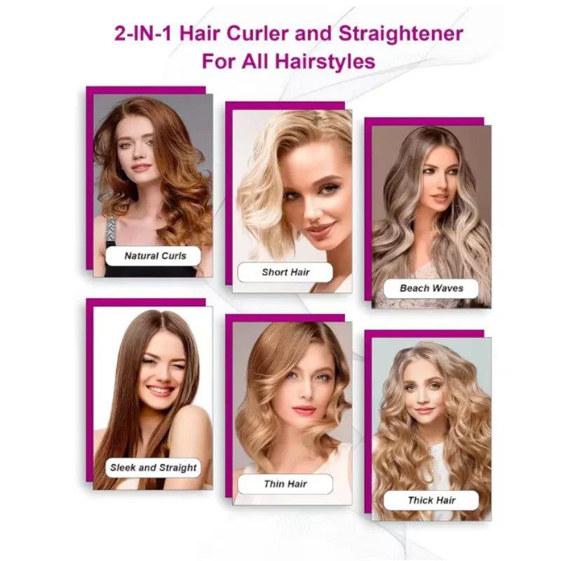2 in 1 hair straightener professional hair loss and hair dryer heating hair flat iron negative ion iron long styling tool