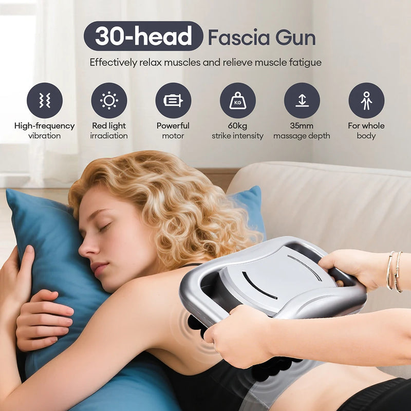 22-Head Fascia Gun High-Frequency Vibration Body Massage Gun Back and Waist Massager Massager Neck Shoulder Massager masajeador