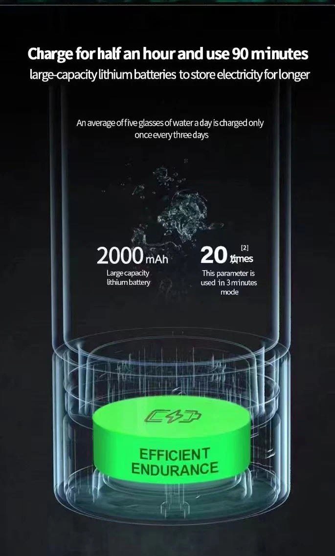 New hydrogen rich water cup high concentration water element cup electrolyte 6000PPB+ Portable negative ion cup making