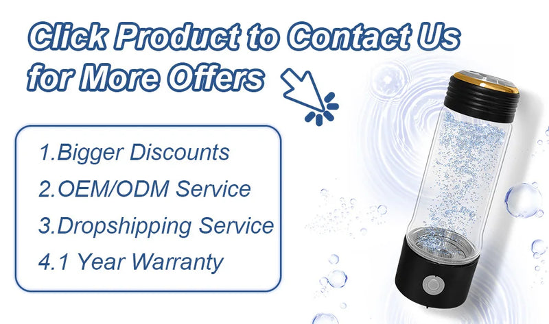 2300ppb Hydrogen Bottle Hydrogen Water Generator Bottle SPE Hydrogen Rich Water Bottle Quick Electrolysis Hydrogen Bottles Water