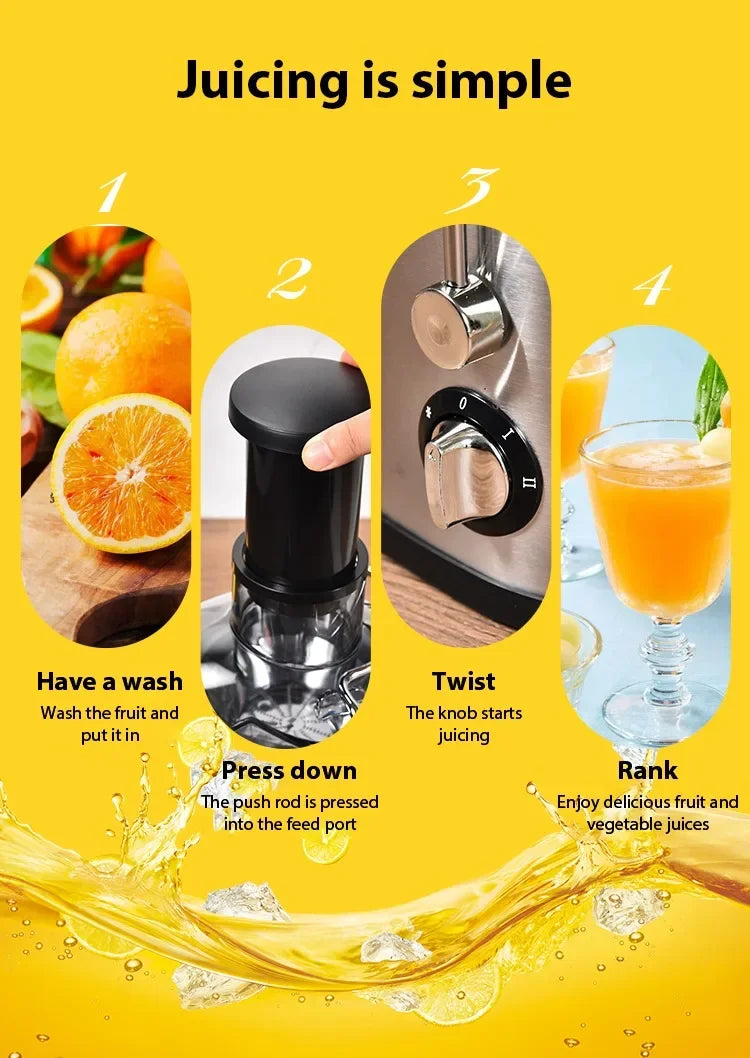400W Juice Extractor, 22000RPM Motor with 3" Wide Chute for Whole Fruits/Vegetables, 2-Speed Juicer, Easy-Clean Design
