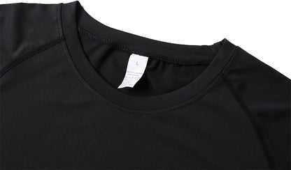 3 Pieces Fitness Suits Athletic Workout Compression Sets for Men Short Sleeve Rash Guard Undershirt Tops Leggings Pants Shorts