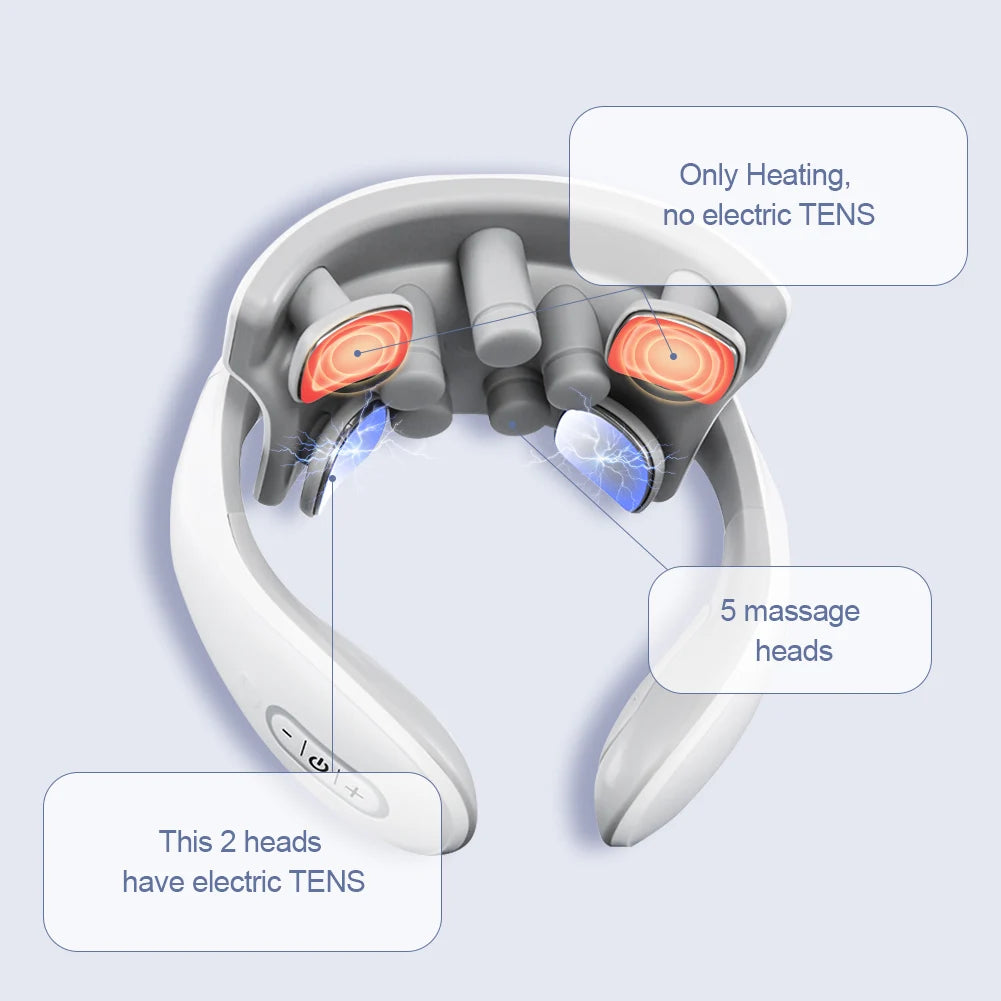 TENS Pulse Back Neck Massage Wireless Smart Sholder Cervical Massager Heating Relief  Pain Muscle Punch Beating Health