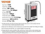 VEVOR Alkaline Water Ionizer Machine pH 3.5-10.5 Alkaline Acidic Hydrogen Water Purifier 7 Water Settings Home Filtration System