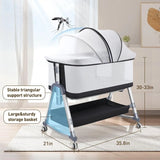 4 in 1 Bedside Bassinet for Baby, Portable Baby Bassinet with Wheels, Baby Crib with Changing Station, Mattress Included and Sto