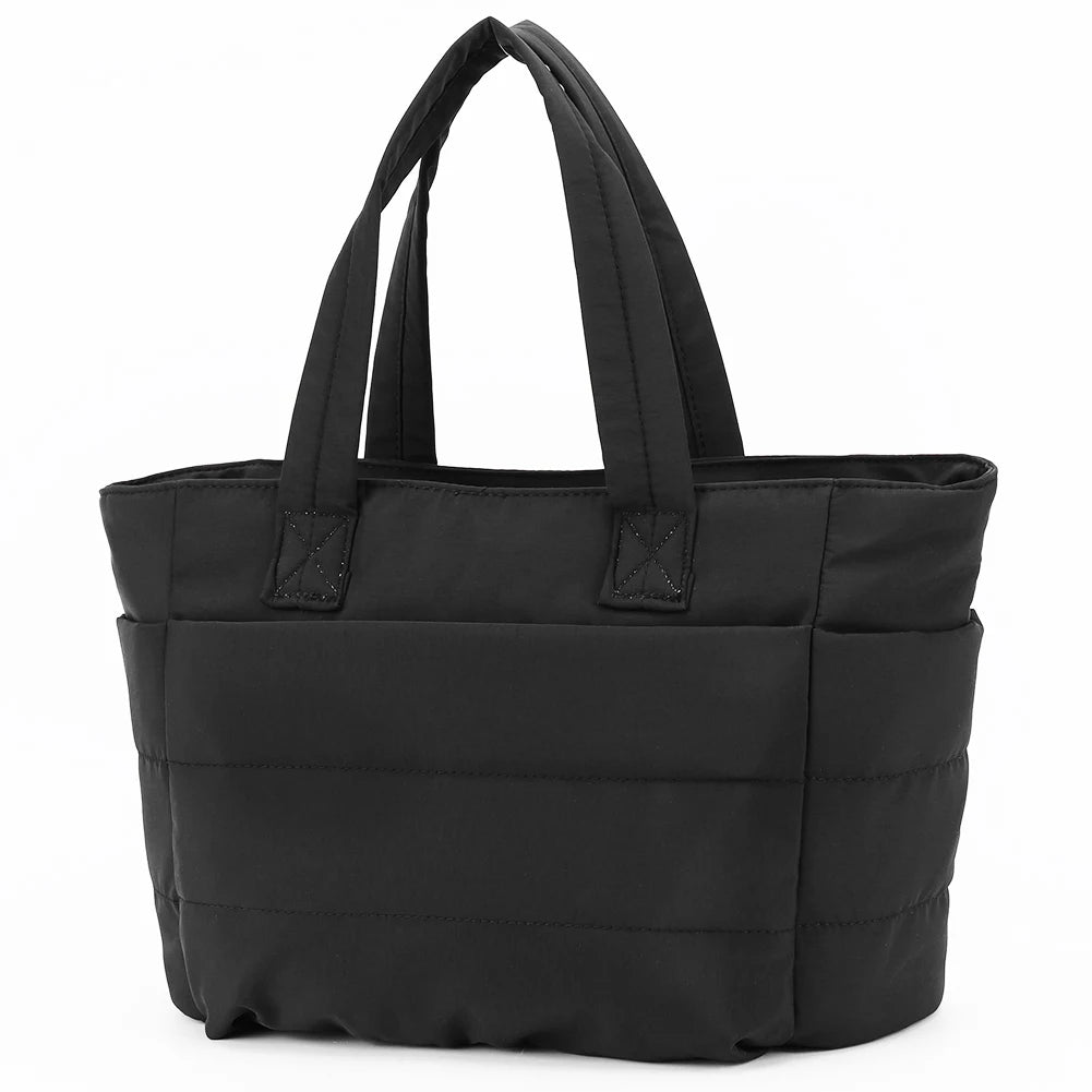 Puffer Tote Bag for Women Lightweight Down Cotton Padded Crossbody Bag Large Capacity Handbag Puffy Purse for Shopping Travel ﻿