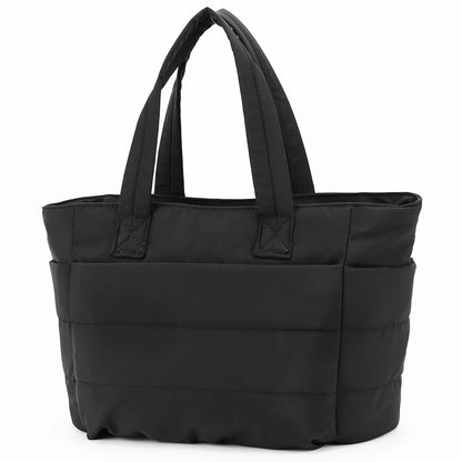Puffer Tote Bag for Women Lightweight Down Cotton Padded Crossbody Bag Large Capacity Handbag Puffy Purse for Shopping Travel ﻿