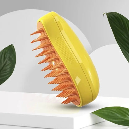 USB Rechargeable 3-in-1 Pet Grooming Brush with Steam Spray & Massage, Anti-Flying Hair Electric Bath Brush for Dog Cat Shedding