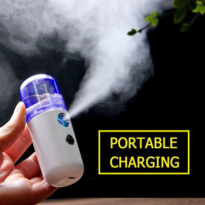 30ml Mini Facial Sprayer Humidifier USB Charging Electric Essential Oil Purifier Aroma Mist Face Moisturizing Steamer