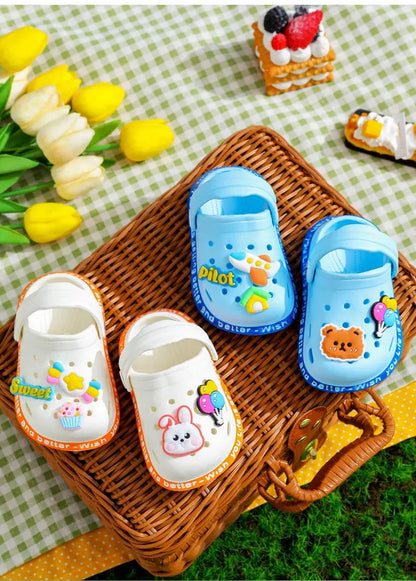 Summer Kids ShoesSandals Hole Children's Shoes Slippers Soft Anti-Skid Cartoon Design Hole Baby Shoes Sandy Beach For Boys Girls