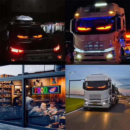 Car Devil's Eye LED Matrix Pixel Panel APP Remote Control Scrolling Message Board DIY Programmable Flexible LED Display