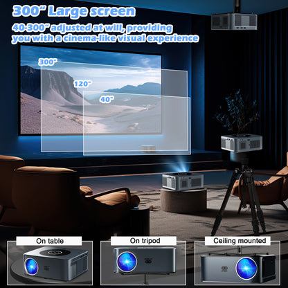 HORLAT LCD Android Projector 25000Lumen LED 4K Smart Home Theater Full HD Auto Focus Native 1080P Bluetooth 5G WiFi Video Beamer