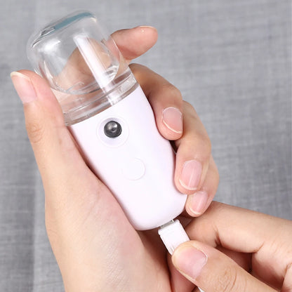 30ml Mini Facial Sprayer Humidifier USB Charging Electric Essential Oil Purifier Aroma Mist Face Moisturizing Steamer
