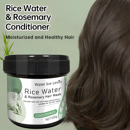 Rice Water Hair Mask Repair Damage Frizzy Treatment Scalp Hair Root Shiny Balm Straighten Soft Hair Care