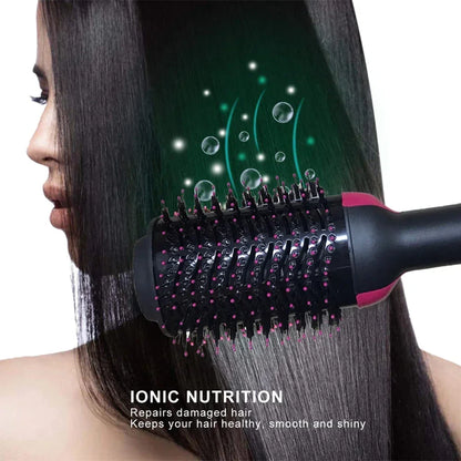 2025 New 3-in-1 Hot Air Comb Fluffy Comb Without Damaging Hair Dry And Wet Roll Straight Dual-Use Negative Ion Styling Comb