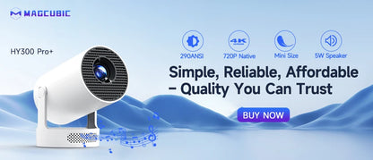 Magi cubic Projector HY300 Pro 4K Android 11 Dual Wifi6 260ANSI Allwinner H713 BT5.0 1080P 1280*720P Home Cinema Outdoor Projector