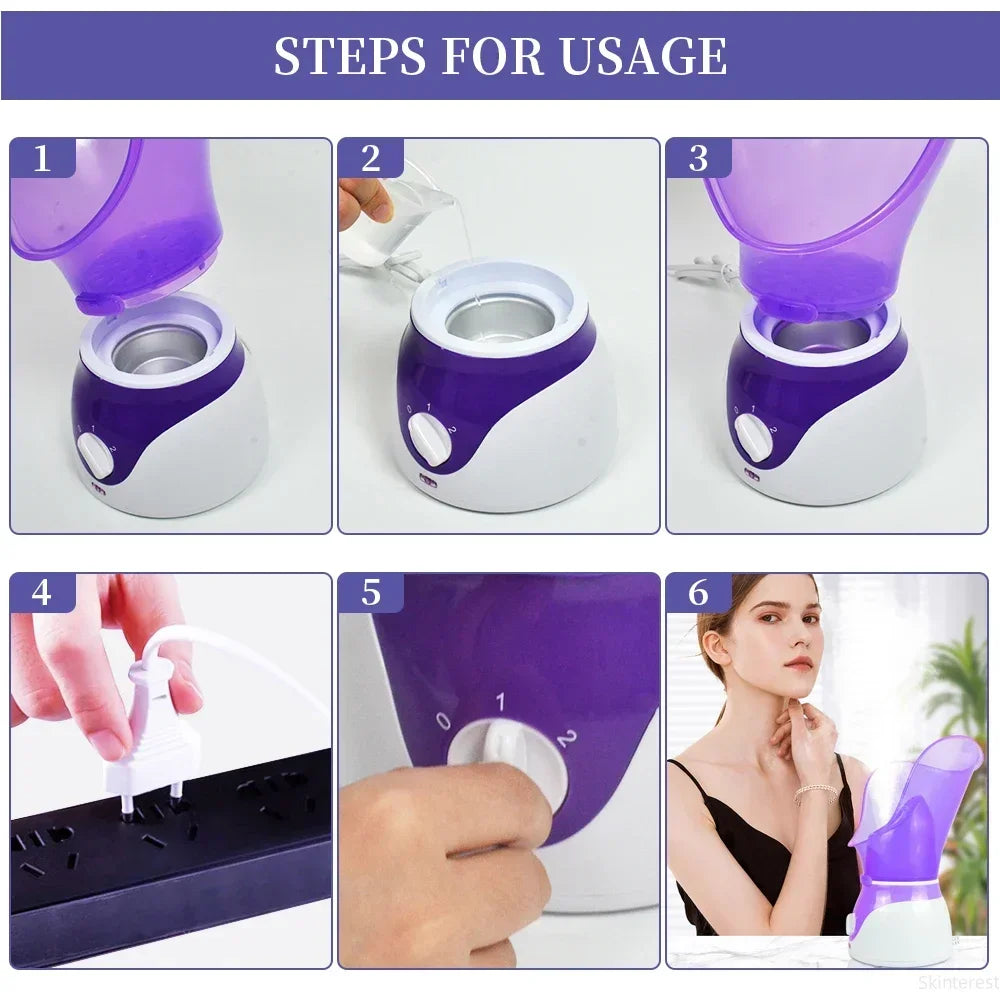 Facial Sauna Home Spa Warm Mist Moisturizing Pore Cleanser Removing Acne Aromatherapy Skin Care Face Steamer