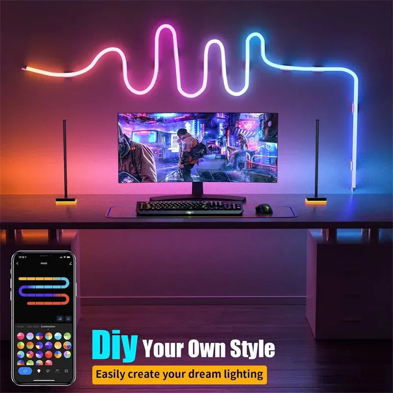 RGB Neon LED Strip 1/2/3/5M IP65 Waterproof DIY USB Neon Strip Tuya App Remote Control Flexible Ribbon for Home Decor Lighting