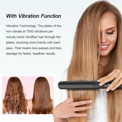 500°F Hair Straightener With Vibration Plasma Hair Flat Irons 260°C Ceramic Coating Plate Professional Salon Styling Tools