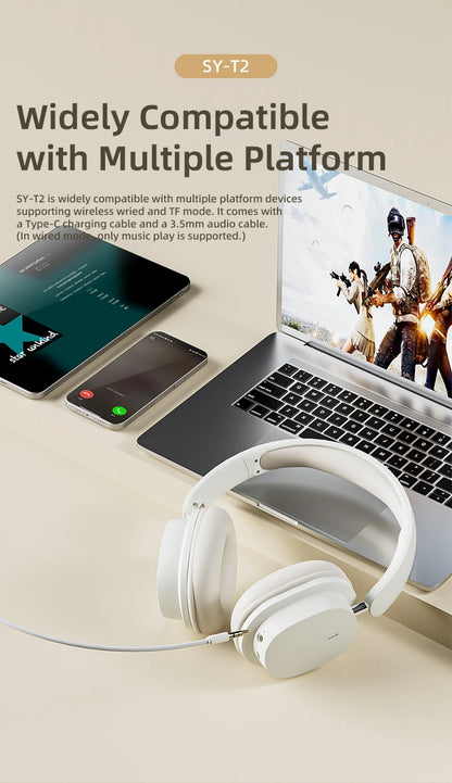 Original Bluetooth Headphone Headset SY-T2 High Quality Noise Reduction Wireless Microphone Wired Earphone Gamers Headphones