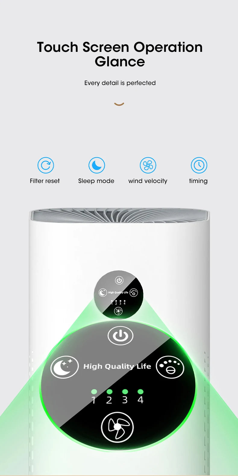 Air Purifier Intelligent Regulation HEPA Negative Ion Purification Multifunctional Air Fresh Formaldehyde Dust Pet Hair Removal