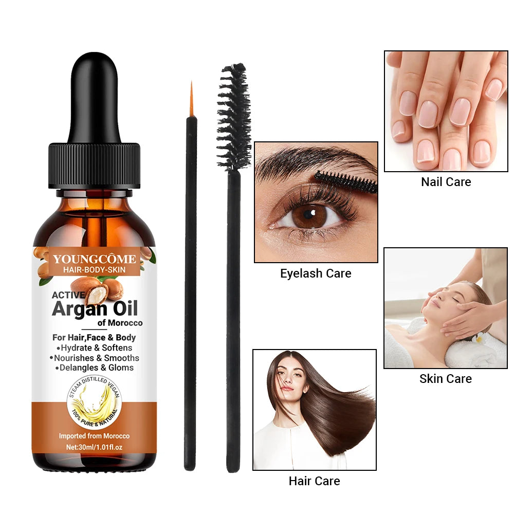 Morocco Argan Hair Oil Care Essence Nourishing Moisturizer Face Repair Improve Split Hair Younger Firming Lifting Skincare