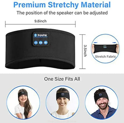 Bluetooth Sleeping Headphones Sports Headband Thin Soft Elastic Comfortable Wireless Music Earphones Eye Mask for Side Sleeper
