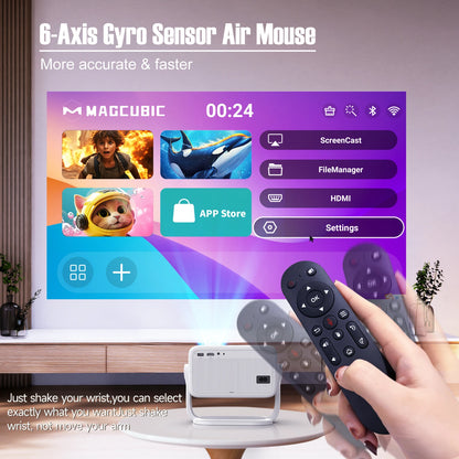 Magcubic 650ANSI L018 4K Native Portable Projector 1080P Auto Focus Keystone Correction Android 11 BT5.2 WIFI6 360° Home Cinema