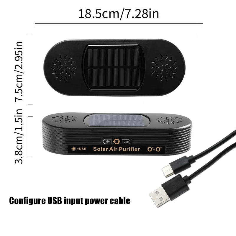 Small car air purifier, USB power cord, automatic operation, built-in deodorization chip, no consumables, no fan, silent.