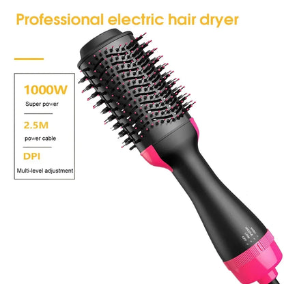 2025 New 3-in-1 Hot Air Comb Fluffy Comb Without Damaging Hair Dry And Wet Roll Straight Dual-Use Negative Ion Styling Comb