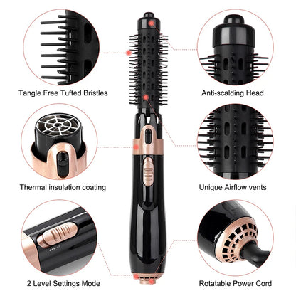 High Quality 4 in 1 Multi-Functional Beauty Equipment Hot Air bushr One Step Rotating Curling Blow Hair Brush Dryer