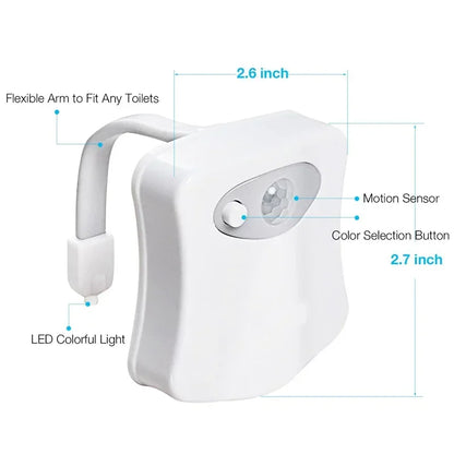 ZK30 Smart PIR Motion Sensor Toilet Seat Night Light 8/16 Colors Waterproof Backlight For Toilet Bowl LED Lamp WC Toilet Light