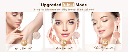 Permanent Laser Hair Removal Device Results in 4 Weeks Painless IPL Epilator 9 Levels 999900 Flashes Home Whole Body Treatment