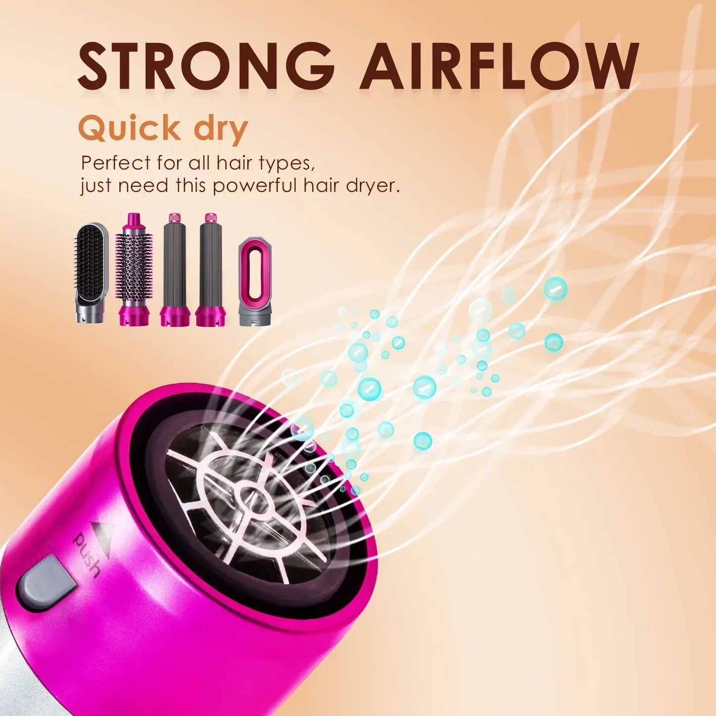 New 5 in 1 Hair Dryer Hot Comb Set Professional Curling Iron Hair Straightener Styling Tool For Airwrap Hair Dryer 2025