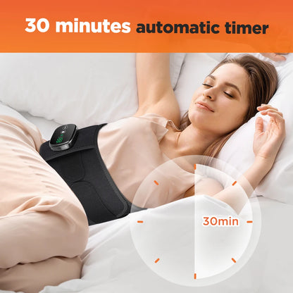 Rechargeable Heated Waist Massager 100 LEDs Red Light Decompression Lumbar Support Belt Blood Circulation Disc Herniation Relief