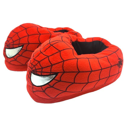 Cotton Slippers Spider Man Cartoon Couple Bag And Warm Shoes Men'S And Women'S All Inclusive Plush Shoes For Home Use Keep Warm