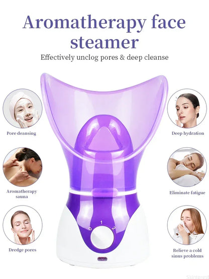 Facial Sauna Home Spa Warm Mist Moisturizing Pore Cleanser Removing Acne Aromatherapy Skin Care Face Steamer