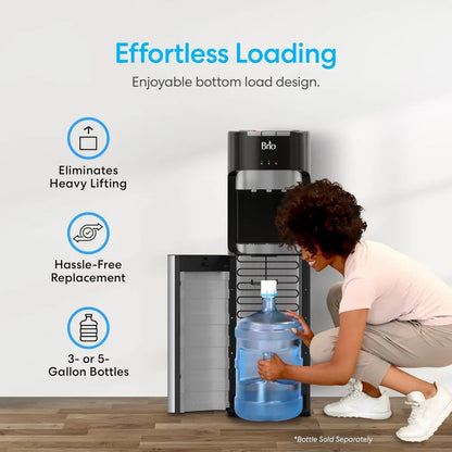 Bottom Loading Water Cooler Dispenser for 5 Gallon Bottles - 3 Temperatures with Hot, Room & Cold Spouts, Child Safety Lock