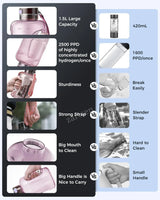 1.5L Portable Hydrogen Water Bottle – Rechargeable Sports Ionizer & Antioxidant Generator