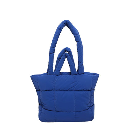 Puffer Tote Bag for Women Lightweight Down Cotton Padded Crossbody Bag Large Capacity Handbag Puffy Purse for Shopping Travel ﻿
