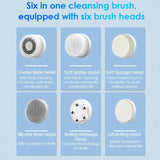 6‑in‑1 Ultrasonic Facial Cleansing Brush – Exfoliate, Pore Clean, Compress