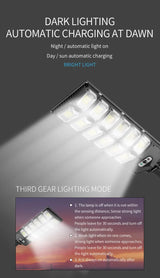 Outdoor Solar LED Lights Waterproof 8000 Lm Super Bright Wall Lamp With Motion Sensor Remote Control Garden Street Light
