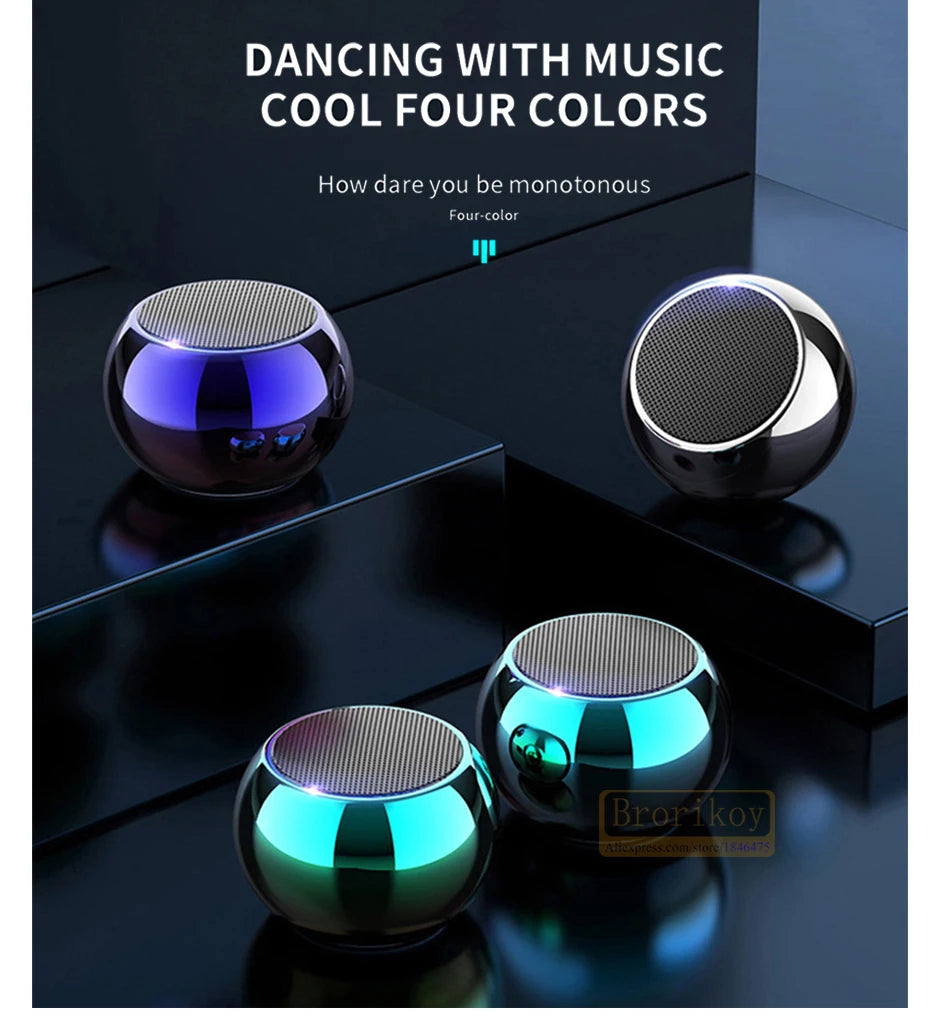 Metal Mini Wireless Bluetooth Speaker Hifi Portable Music Subwoofer Super Bass Stereo Column Mobile Phone Computer Music Player